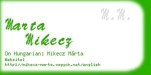 marta mikecz business card